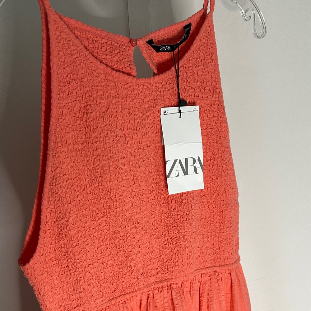 Zara Coral Dress size large - Picture 3 of 12